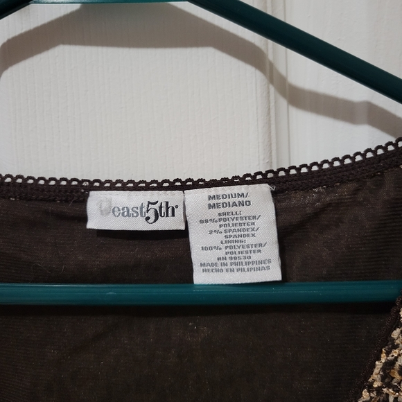 Vintage 90s y2k east 5th cheetah print square neck short sleeve tee medium - Picture 2 of 5